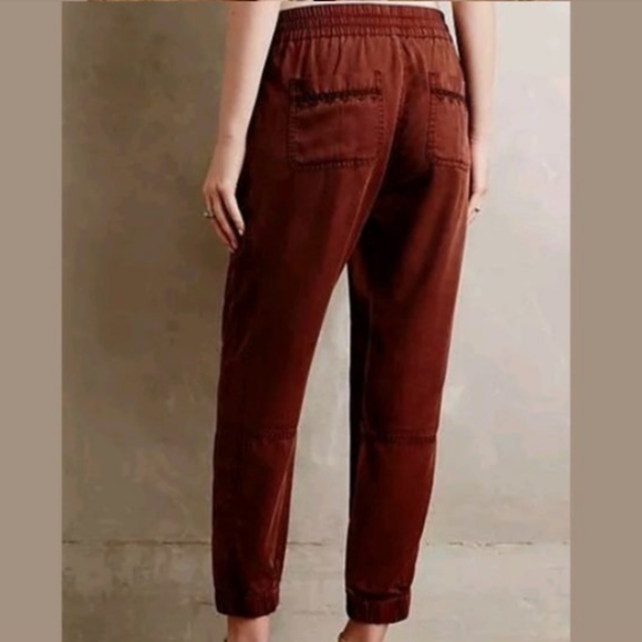 Hei Hei Anthropologie Embroidered pockets Brown Harem Jogger Boho Pants Size S - Picture 2 of 9